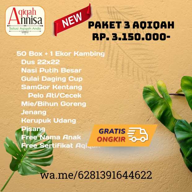Paket 3 Aqiqah Annisa-Jasa Aqiqah